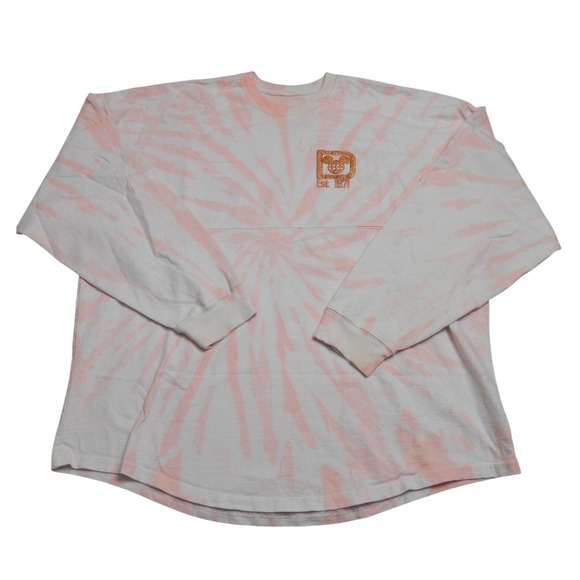 Disney Parks Tops - Disney‎ Parks Spirit Jersey Tie Dye Pink White LWalt Disney World Long Sleeve